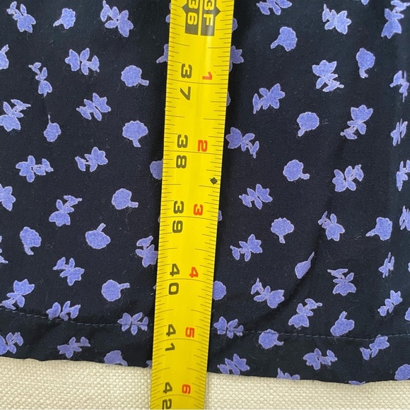 VINTAGE Navy Blue Floral Sleeveless Midi Dress with tie XS/S - Picture 9 of 9